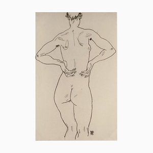 After Egon Schiele, Weiblicher Rückenakt, Original Lithograph-ZCI-2024926