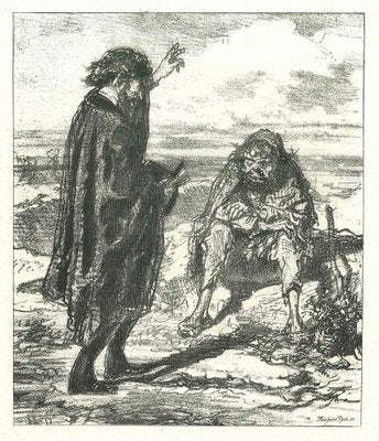 After Gavarni, Praying for a Vagabond, Original Lithograph, 1881-ZCI-2029698