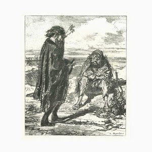 After Gavarni, Praying for a Vagabond, Original Lithograph, 1881-ZCI-2029698