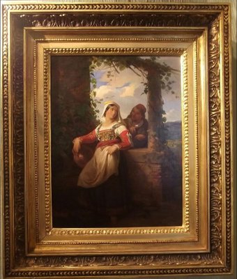 After Gerolamo Induno, Courtship Scene, 1800s, Oil on Canvas-QOR-2028971