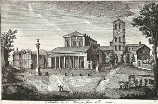 After Giuseppe Vasi, Basilisa di S.Lorenzo Fuori della Mura, Etching, 18th Century-ZCI-1380124