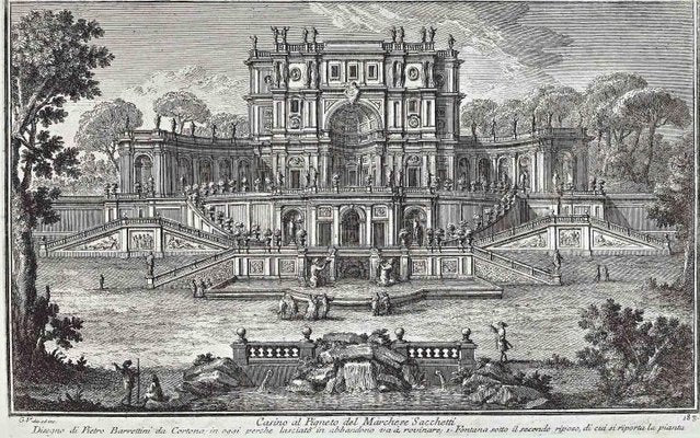 After Giuseppe Vasi, Casino al Pigneto, Etching, Late 18th Century-ZCI-1380183