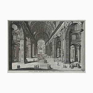 After Giuseppe Vasi, Interior of S.Pietro in Vaticano, Etching, 18th Century-ZCI-1380138