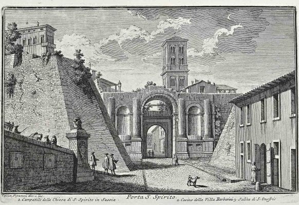 After Giuseppe Vasi, Porta S. Spirito, Etching, Late 18th Century-ZCI-1380193