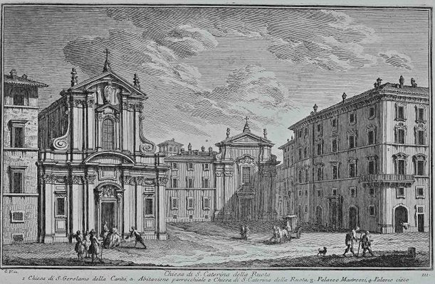 After Giuseppe Vasi, S. Caterina della Ruota Church, Etching, 18th Century-ZCI-1380148