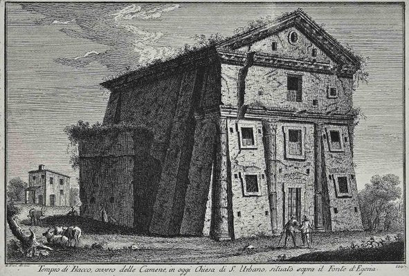 After Giuseppe Vasi, Tempio di Bacco, Etching, 18th Century-ZCI-1380151