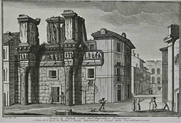 After Giuseppe Vasi, Temple of Pallas, Etching, 18th Century-ZCI-1380154