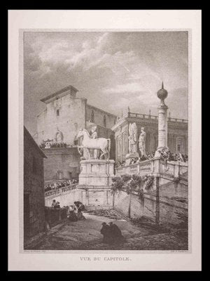 After Godefroy Engelmann, Roman Temples and Ruins, Original Etching, Late 20th Century-ZCI-1403519