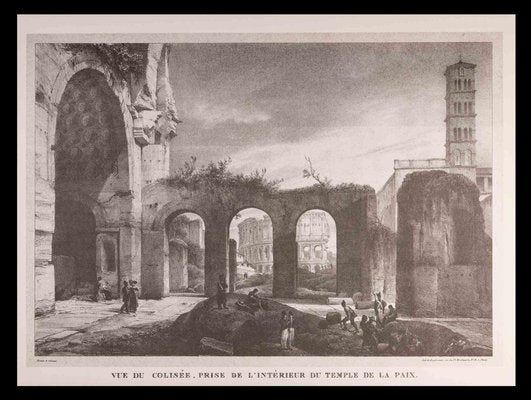 After Godefroy Engelmann, Roman Temples and Ruins, Original Etching, Late 20th Century-ZCI-1403519