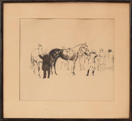 After Henri de Toulouse-Lautrec. Horses at the Races, Early 20th Century, Ink on Paper-AOI-1419996