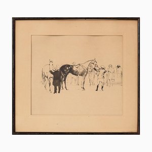 After Henri de Toulouse-Lautrec. Horses at the Races, Early 20th Century, Ink on Paper-AOI-1419996