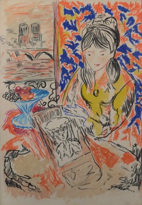 After Henri Matisse, Study of a Girl, 1960s, Crayon on Paper-AOI-1813081