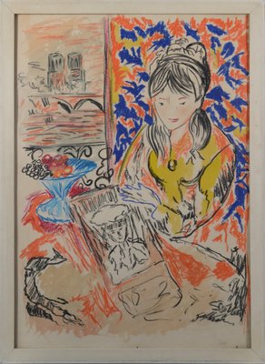 After Henri Matisse, Study of a Girl, 1960s, Crayon on Paper-AOI-1813081