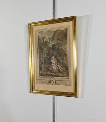 After I.S. Helman, Le Jardinier Galant, 1900, Color Engraving, Framed-RVK-1762915