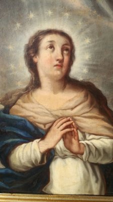 After Jacopo Amigoni, Virgin Mary, 1700s, Oil on Canvas, Framed-VDX-1404933