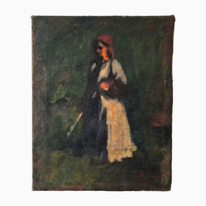 After József Koszta, Sketch of a Countrywomen, 1890s-1910s, Oil on Canvas-QOR-2028921