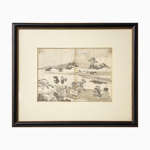 After K. Hokusai, View of Mount Fuji, Woodcut, 1878, Framed-ZCI-1422472