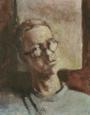 After Karol Larisch, Portrait with Glasses, 1920s, Oil on Canvas, Framed-AOU-1447169