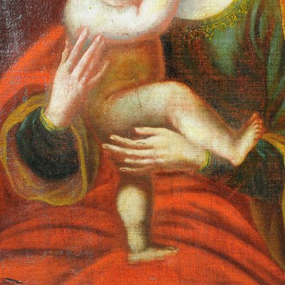 After Lucas Cranach, Miraculous Image of Innsbruck, Mother with Child, Oil on Canvas, Framed-KJP-1149157