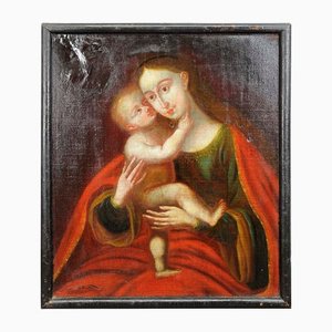 After Lucas Cranach, Miraculous Image of Innsbruck, Mother with Child, Oil on Canvas, Framed-KJP-1149157