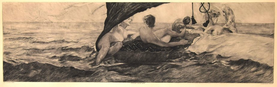 After M. Klinger, Venus in Muschelwagen, Etching, 1907-ZCI-1760831