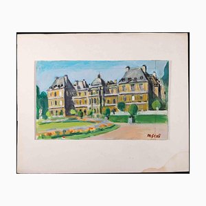 After Madeleine Scali, The Garden, Original Drawing, Mid 20th-Century-ZCI-1241540