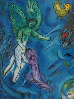 After Marc Chagall, La lutte de Jacob et de l’ange, Lithograph-KHH-1282238