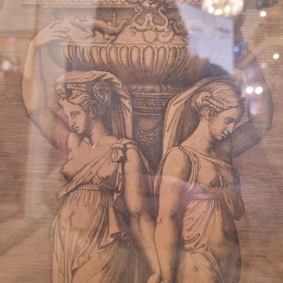 After Marcantonio Raimondi, Engraving Caryatids with Censer, 1890s, Paper-NUC-2020111