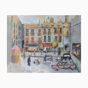 After Maurice Utrillo, French Square, 1950s, Gouache on Paper-AOI-1813079