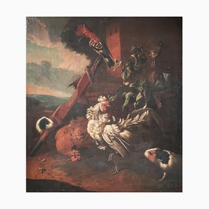 After Melchior De Hondecoeter, Still Life with Rooster, 1600s, Oil on Canvas-OJE-1331240