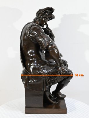 After Michelangelo, Lorenzo de Medici, 19th Century, Bronze-RVK-1724946