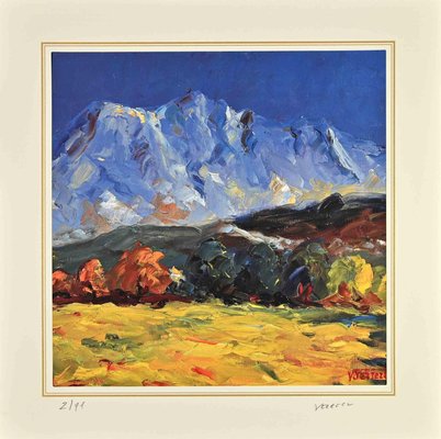 After Nicholas Verrall, Landscape with Mountains, Lithograph, Late 20th Century-ZCI-2025236