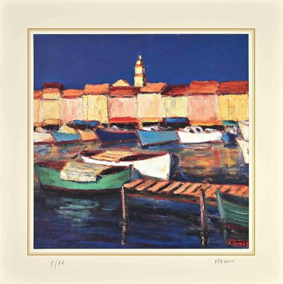 After Nicholas Verrall, The Picturesque Harbor, Lithograph, Late 20th Century-ZCI-2029133