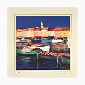 After Nicholas Verrall, The Picturesque Harbor, Lithograph, Late 20th Century-ZCI-2029173