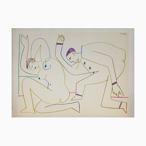 After Pablo Picasso, Comédie Humaine: 31.1.54 II, 1954, Lithograph on Rivoli Paper-FMZ-1176931