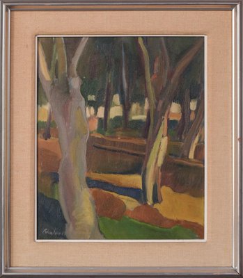 After Paul Gauguin, Forest Landscape, Late 20th Century, Oil on Canvas, Framed-AOI-1123072