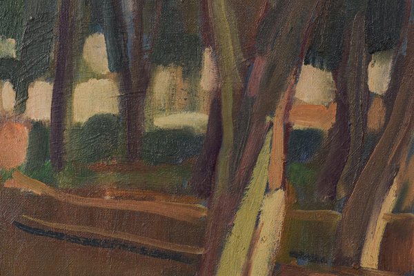 After Paul Gauguin, Forest Landscape, Late 20th Century, Oil on Canvas, Framed-AOI-1123072