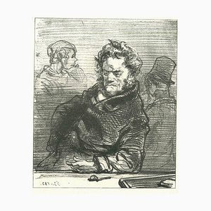 After Paul Gavarni, A Pensive Man, Original Lithograph, 1881-ZCI-2029726