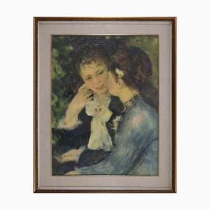 After Pierre Auguste Renoir, Confidences, Mid-20th Century, Oil on Canvas-ZCI-1359503