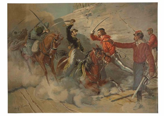 After Quinto Cenni, Garibaldinian Soldiers, Lithograph, 19th-Century-ZCI-1163844