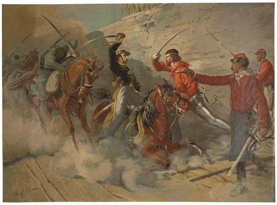 After Quinto Cenni, Garibaldinian Soldiers, Lithograph, 19th Century-ZCI-1762017