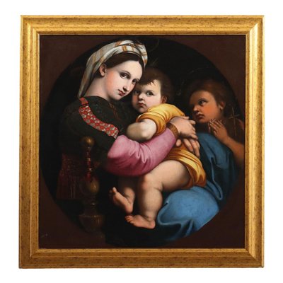 After Raphael, Madonna della Seggiola, Oil on Canvas-VMM-2023910