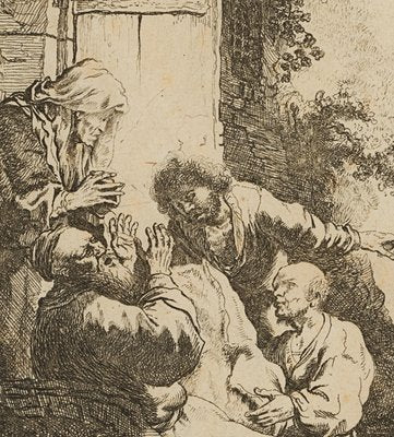 After Rembrandt, Joseph's Skirt Is Brought to Jacob, 17th-century, Etching-OJR-1273234