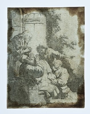 After Rembrandt, Joseph's Skirt Is Brought to Jacob, 17th-century, Etching-OJR-1273234