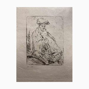 After Rembrandt, The Praying, Etching, 19th Century-ZCI-2029139