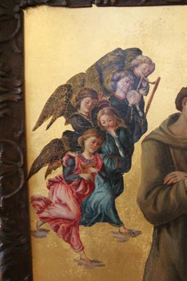 After Sandro Botticelli, St. Francis of Assisi with Angels, 1800s, Oil on Canvas, Framed-KMQ-1449661