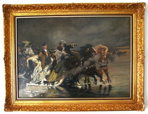 After Walkenhorst, The Crossing of the Curonian Lagoon, 1960s, Oil on Canvas-ZYI-1239155