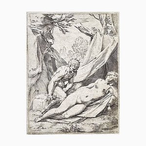 Agostino Caracci (1557, Bologna - 1602, Parma), Satyr Nymph, Copper Engraving-QFT-1734303