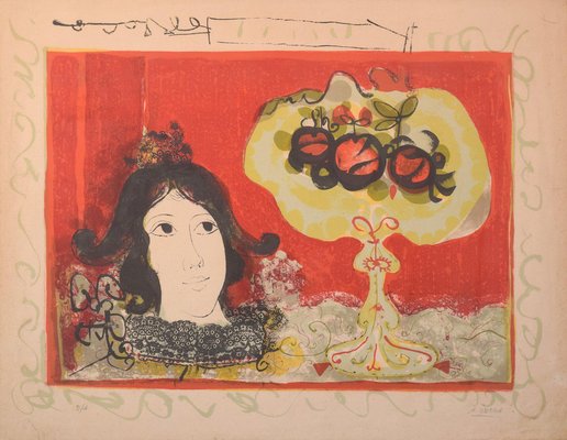 Agustín Ubeda, Lady with Fruit, Silkscreen-AOI-1125130