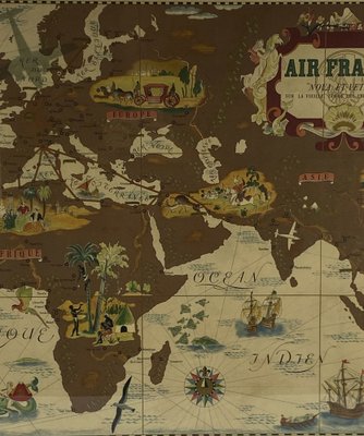 Air France Nova and Vetera Poster Map by Lucien Boucher, Paris, France, 1939-TXN-1355077